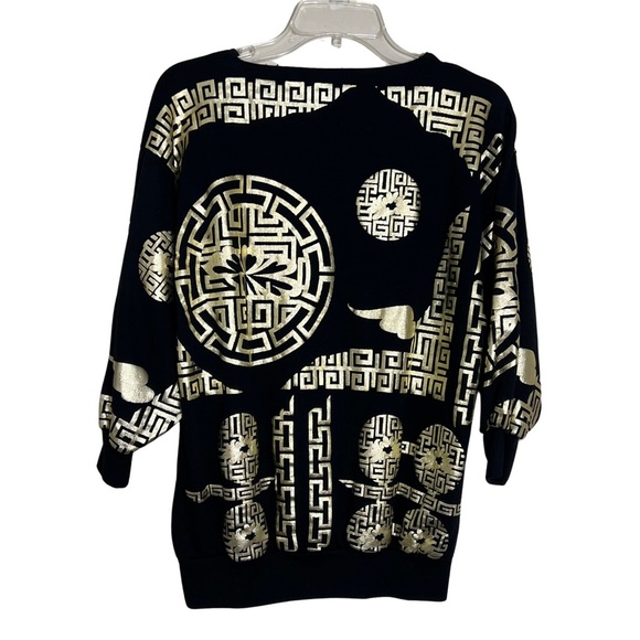 Vintage Bonnie and Bill New York Black & Gold Top Size Large Metallic Boujee‎ - Picture 3 of 10